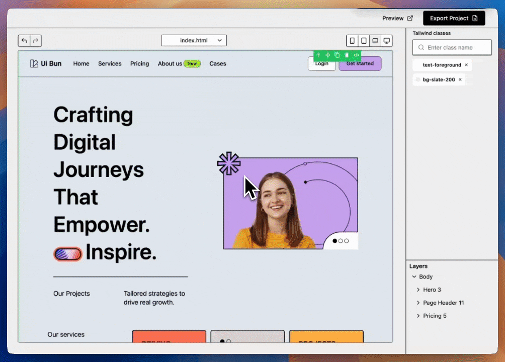Customize Tailwind classes, colors, and breakpoints in UiBun